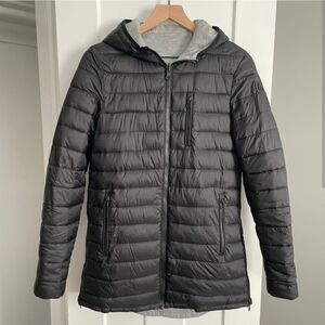 Moose Knuckles Coat Women's Medium M Reversible Anorak Black Gray Designer